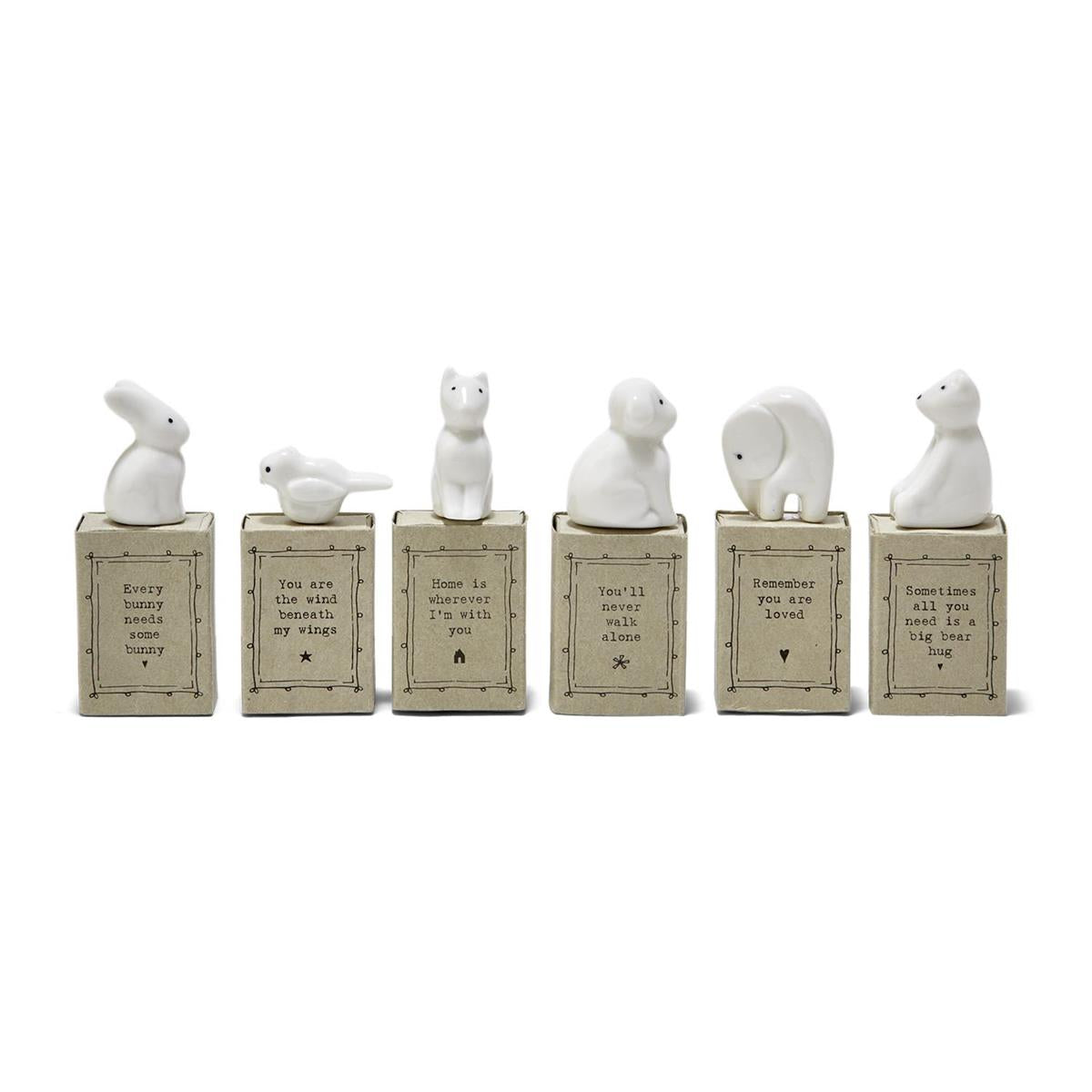 Animal Matchbox in Gift Box with Saying