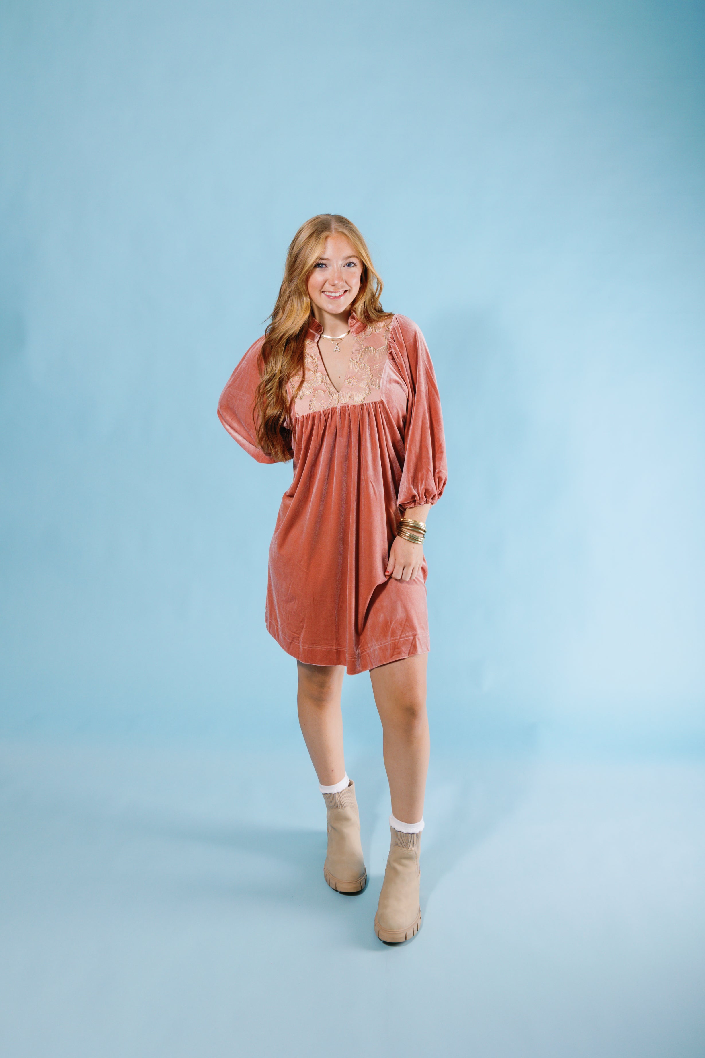 The Dusty Rose Mini Dress