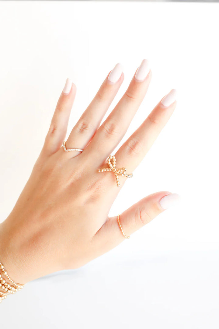 Beaded Blondes | Gold Bow Ring