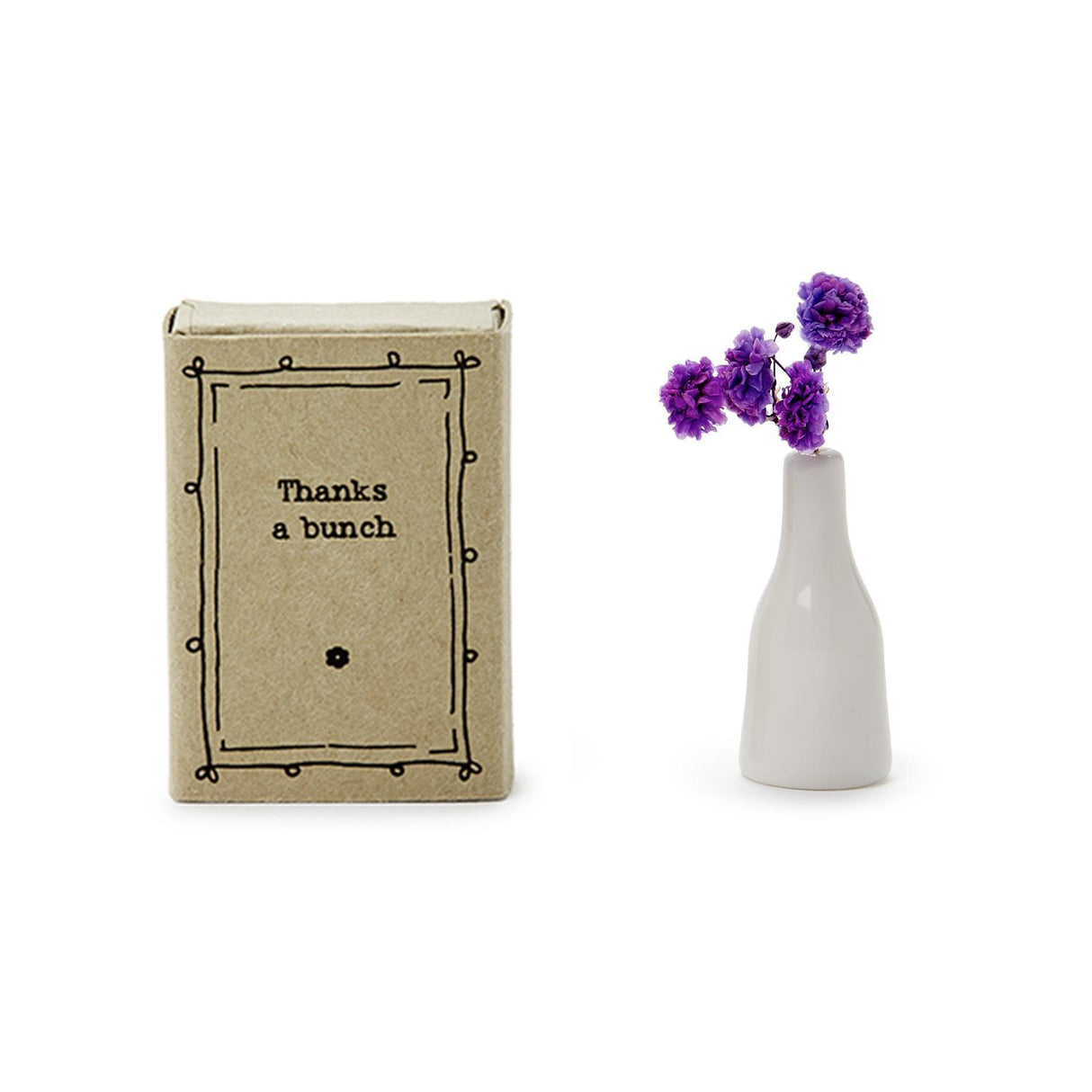 Two's Company | East of India Matchbox Vase with Flowers