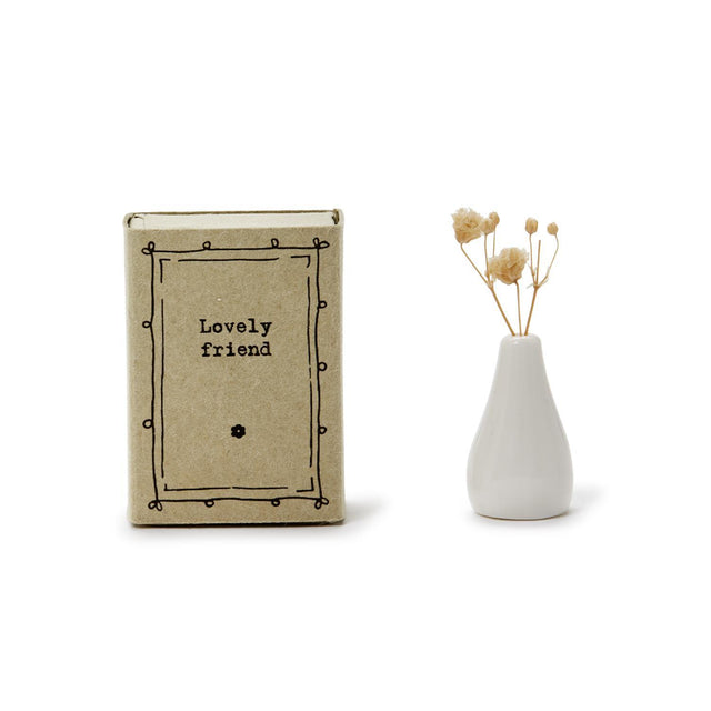 Two's Company | East of India Matchbox Vase with Flowers