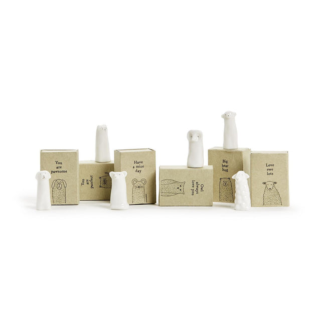 Two's Company | Tall Animal Matchbox in Gift Box With Saying