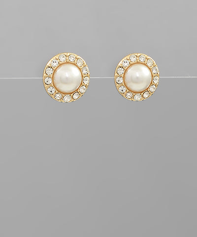 Pearl & Pave Clip on Earrings