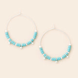 Scout | Stone Disc Hoop Earring - Turquoise/Silver