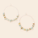 Scout | Stone Disc Hoop Earring - Amazonite/Silver