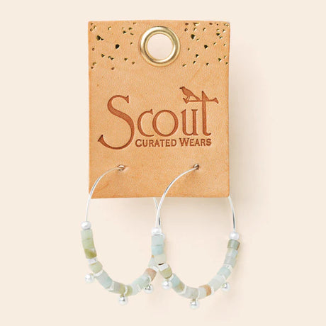 Scout | Stone Disc Hoop Earring - Amazonite/Silver