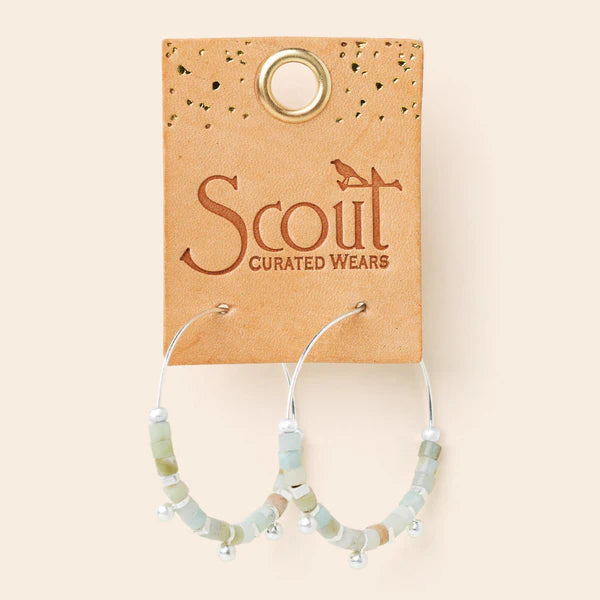 Scout | Stone Disc Hoop Earring - Amazonite/Silver