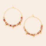 Scout | Stone Disc Hoop Earring - Rhodonite/Gold