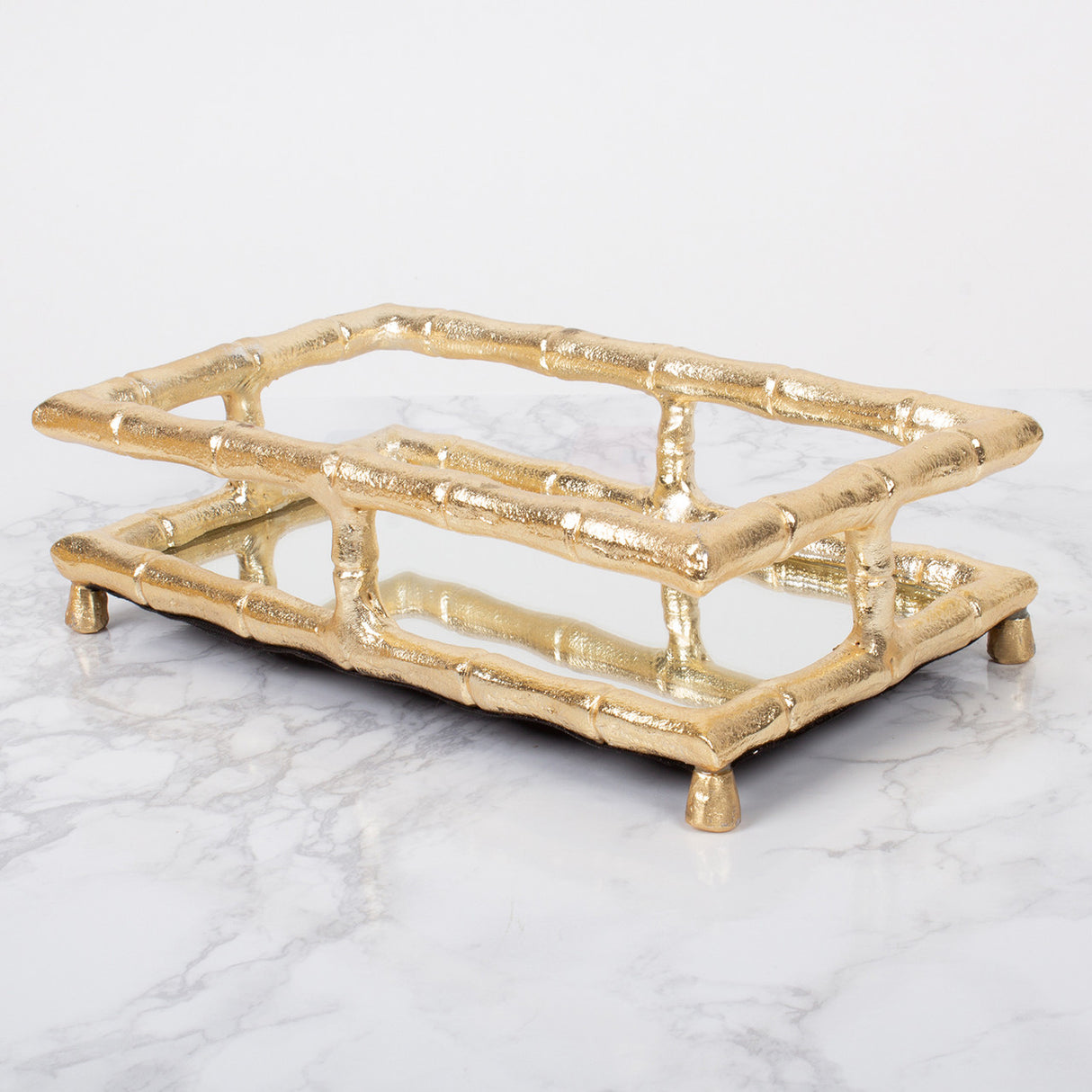 8 Oak Lane | Gold Bamboo Guest Towel Tray