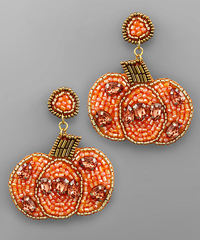 Pumpkin Bead Earrings