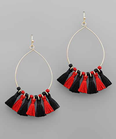 Madison's Exclusive | Bulldogs Tassel Statement Earrings