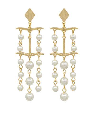 Pearl Chandeliers & Metal Earrings