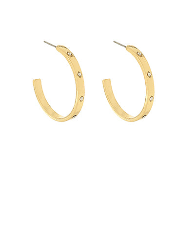 Madison's Exclusive | Crystal Station Metal Hoops