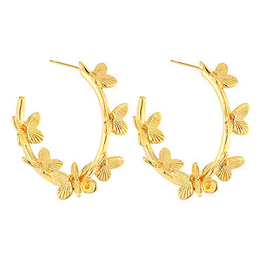 Madison’s Exclusive | Golden Butterfly Hoop Earrings