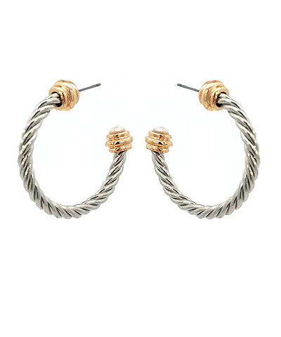 Madison's Exclusive | Edge Ball Accent Twisted Metal Hoops