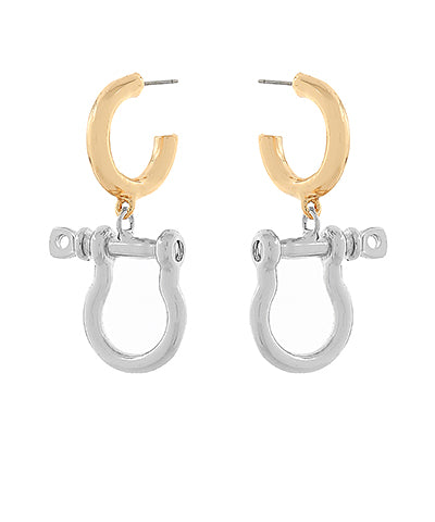 Madison's Exclusive | Geometric Horsebit Dangle Earrings