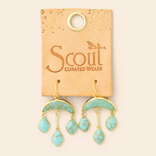 Scout | Stone Crescent Drop Earring - Turquoise/Gold