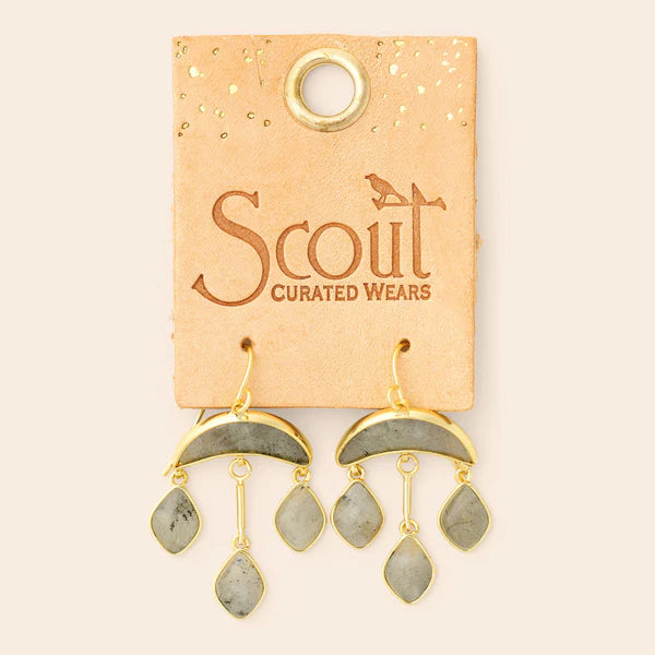 Scout | Stone Crescent Drop Earring - Labradorite/Gold