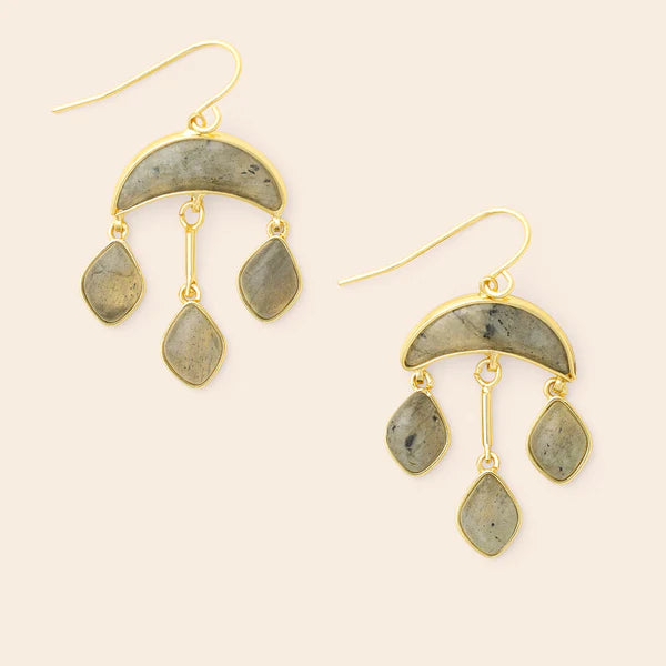 Scout | Stone Crescent Drop Earring - Labradorite/Gold