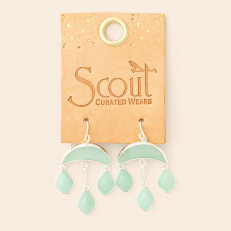 Scout | Stone Crescent Drop Earring - Amazonite/Silver