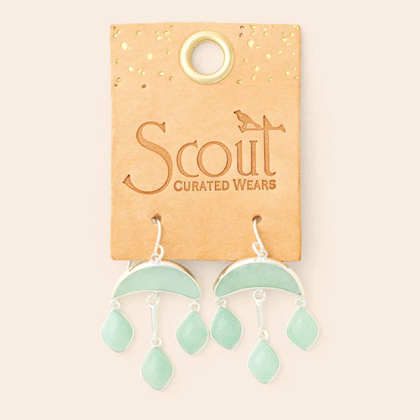 Scout | Stone Crescent Drop Earring - Amazonite/Silver