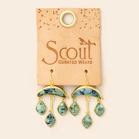 Scout | Stone Crescent Drop Earring - African Turquoise/Gold