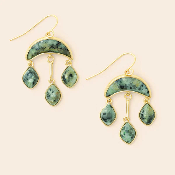 Scout | Stone Crescent Drop Earring - African Turquoise/Gold