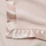 Elegant Baby | Pale Pink Satin Trim Flannel Stroller Blanket