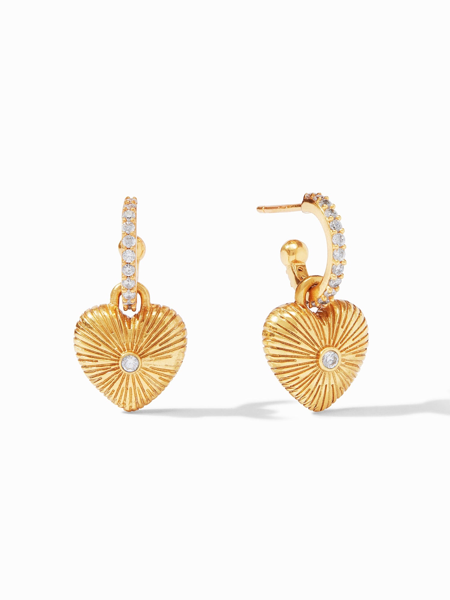 Julie Vos | Esme Heart Hoop & Charm Earrings