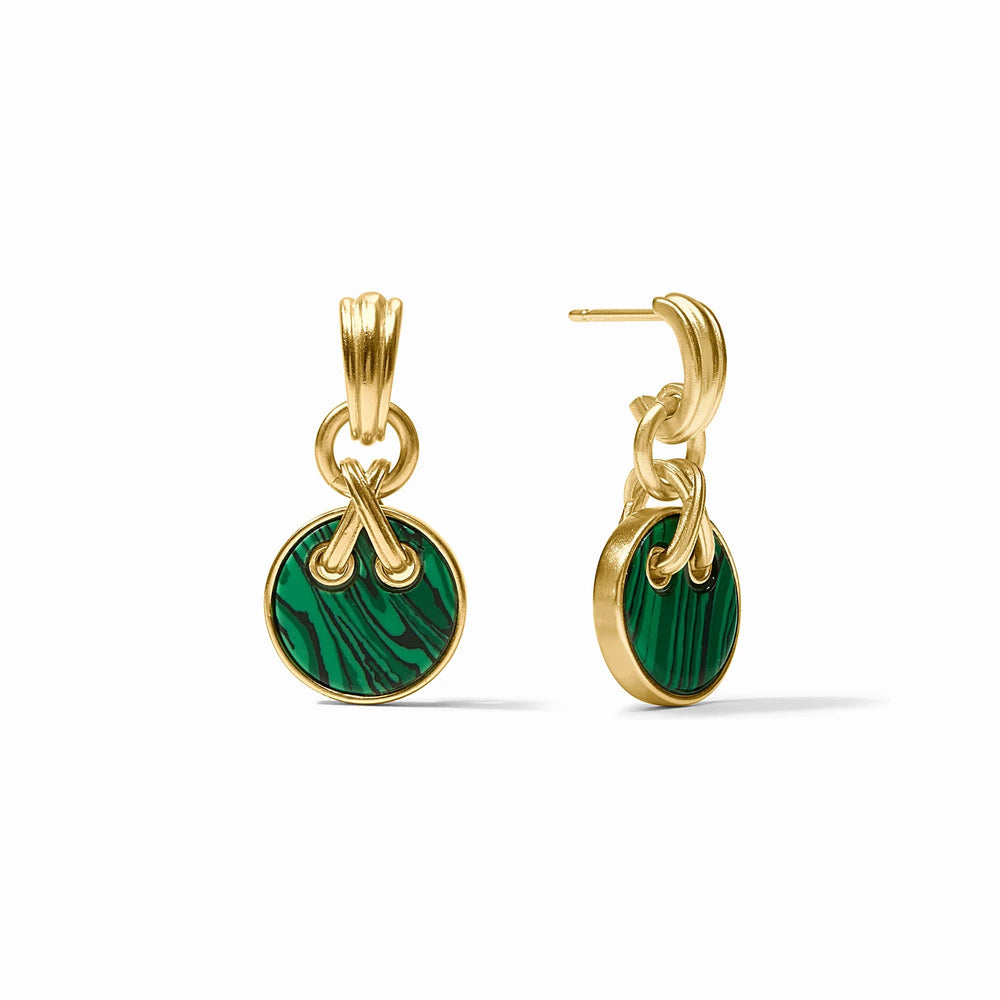 Julie Vos | Essex Hoop & Charm Earring - Malachite Green