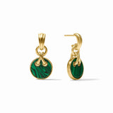 Julie Vos | Essex Hoop & Charm Earring - Malachite Green