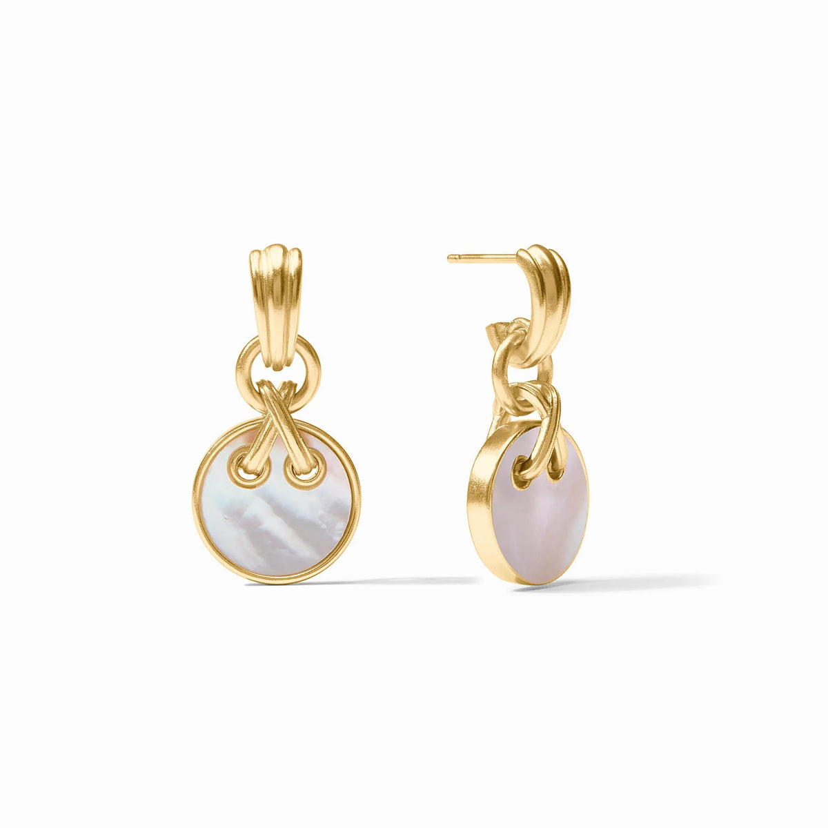 Julie Vos | Essex Hoop & Charm Earring - Mother of Pearl