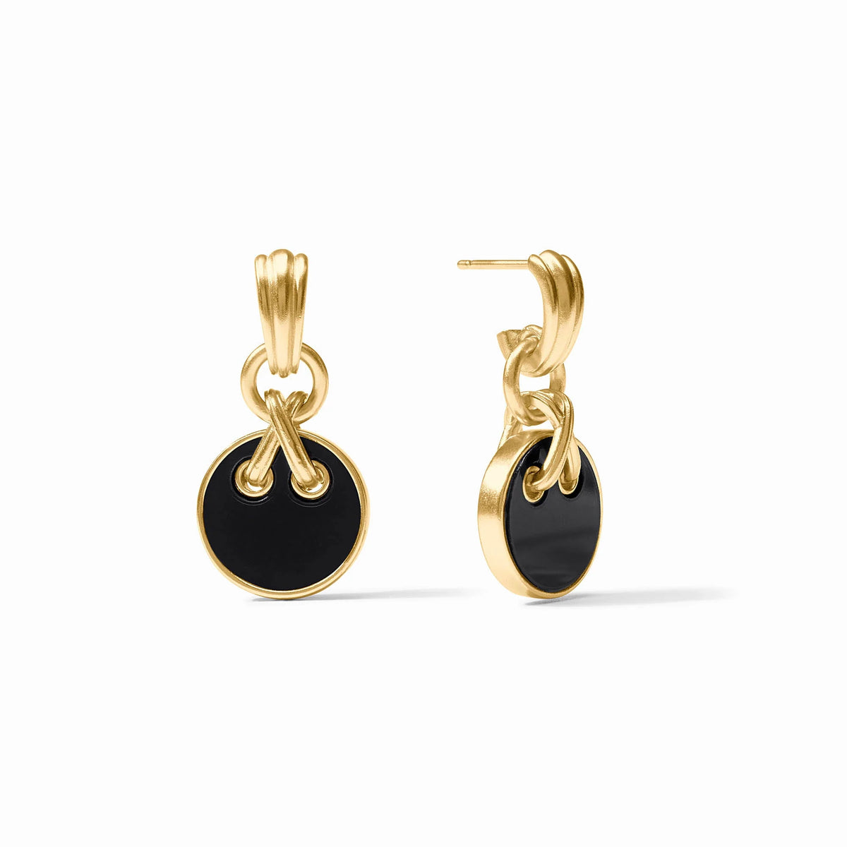 Julie Vos | Essex Hoop & Charm Earring - Obsidian Black