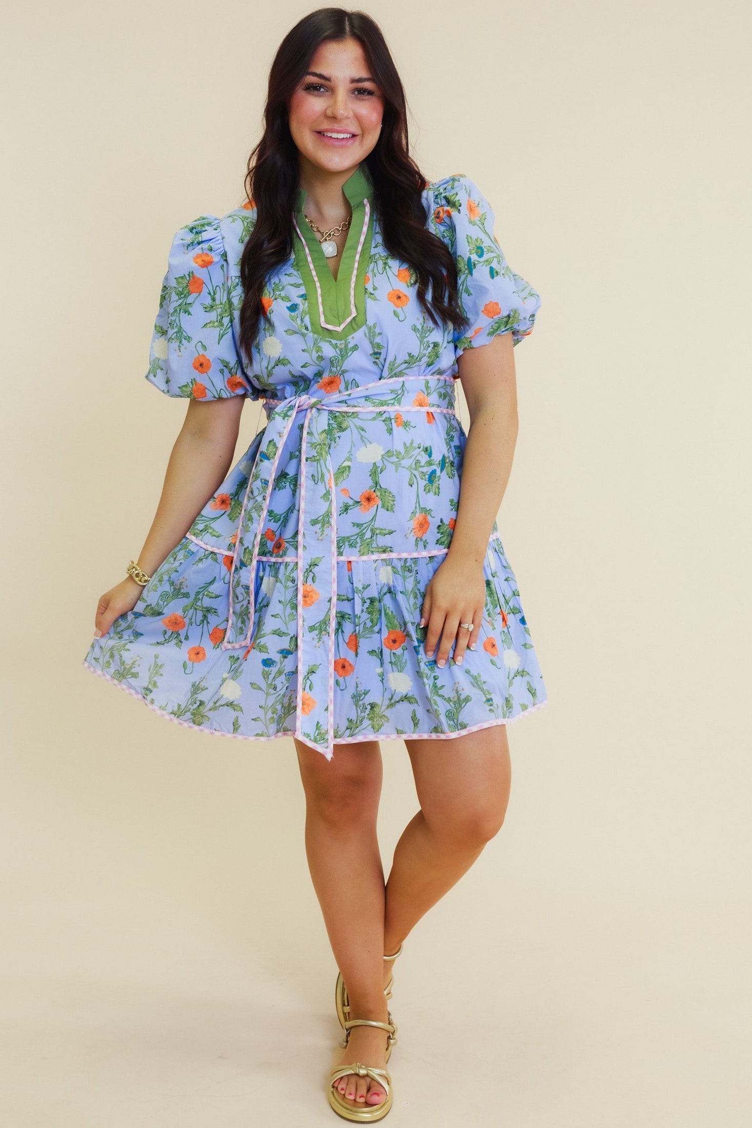 Wildflower Tie-Waist Cotton Mini