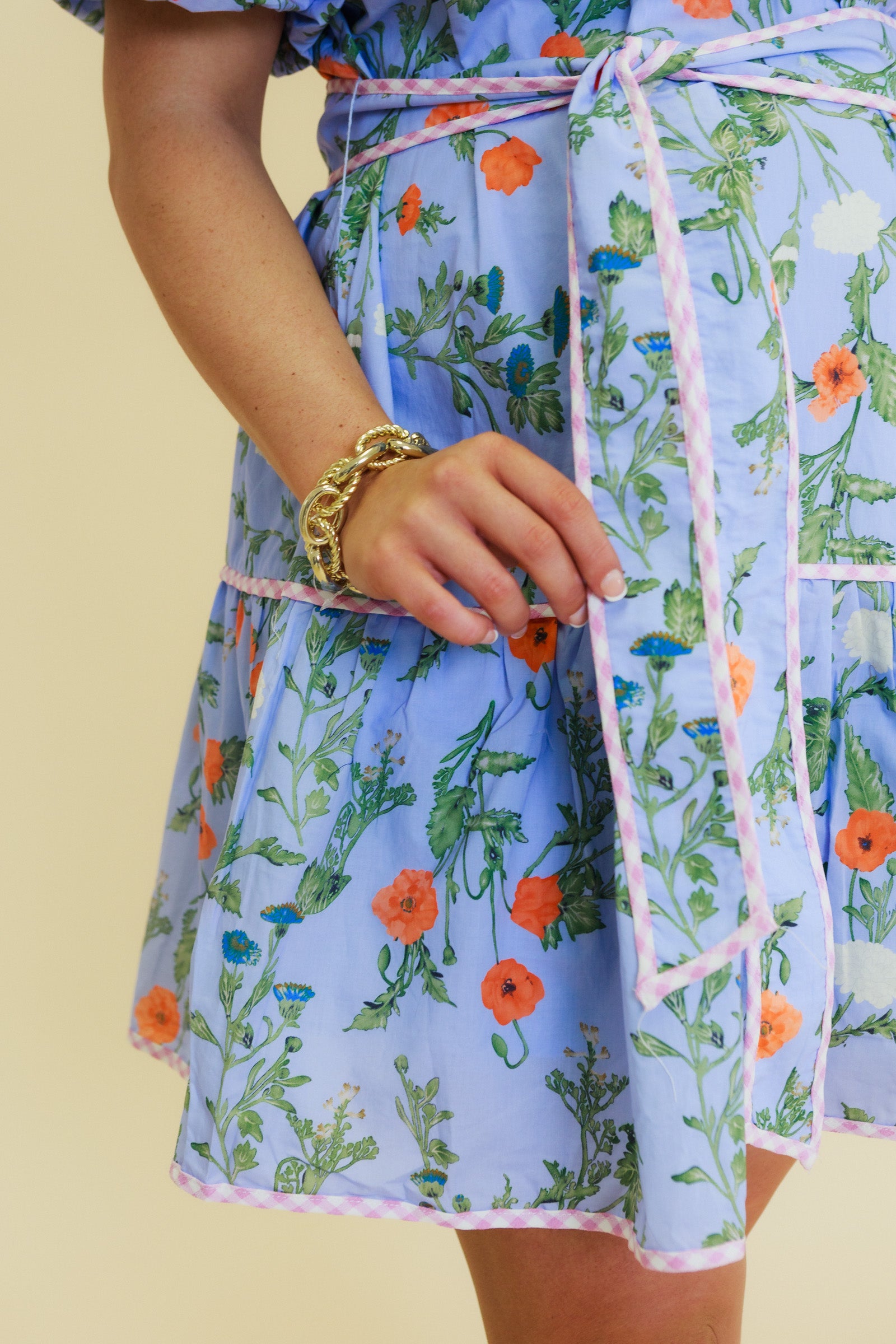 Wildflower Tie-Waist Cotton Mini