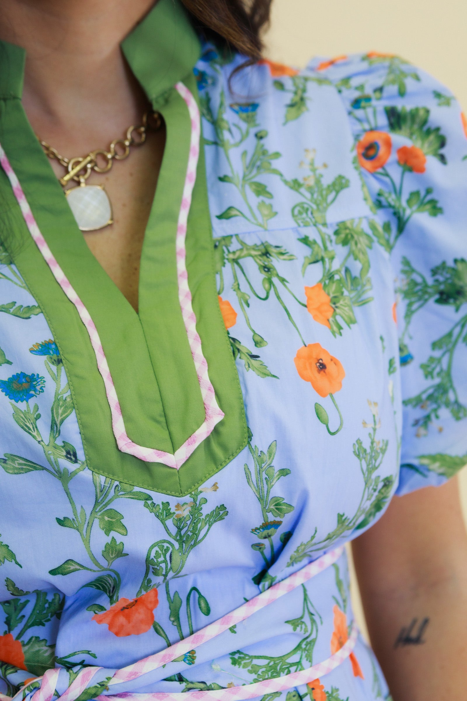 Wildflower Tie-Waist Cotton Mini