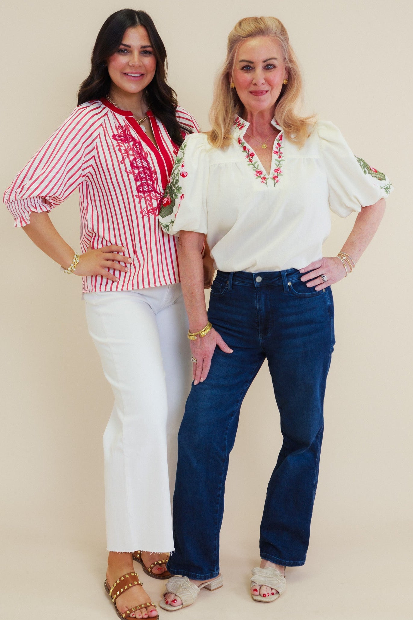 The Ruby Vine Embordered Top