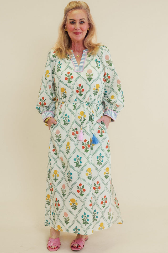 Willow Bloom Tassel Tie Midi Dress
