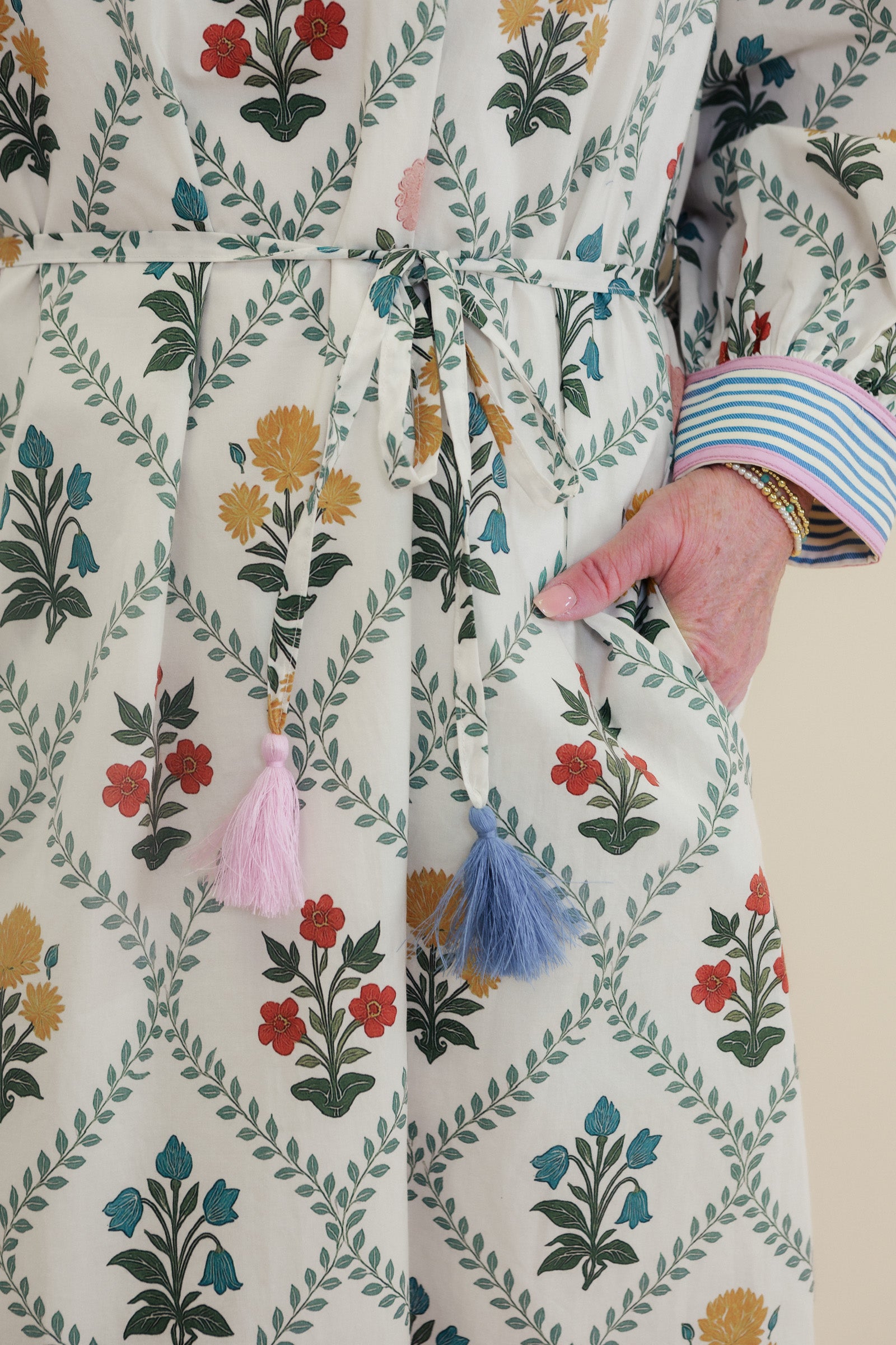 Willow Bloom Tassel Tie Midi Dress