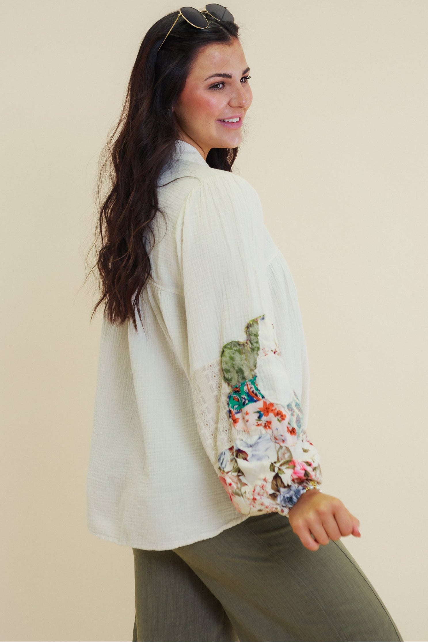 Patchwork Washed Cotton Gauze Tunic