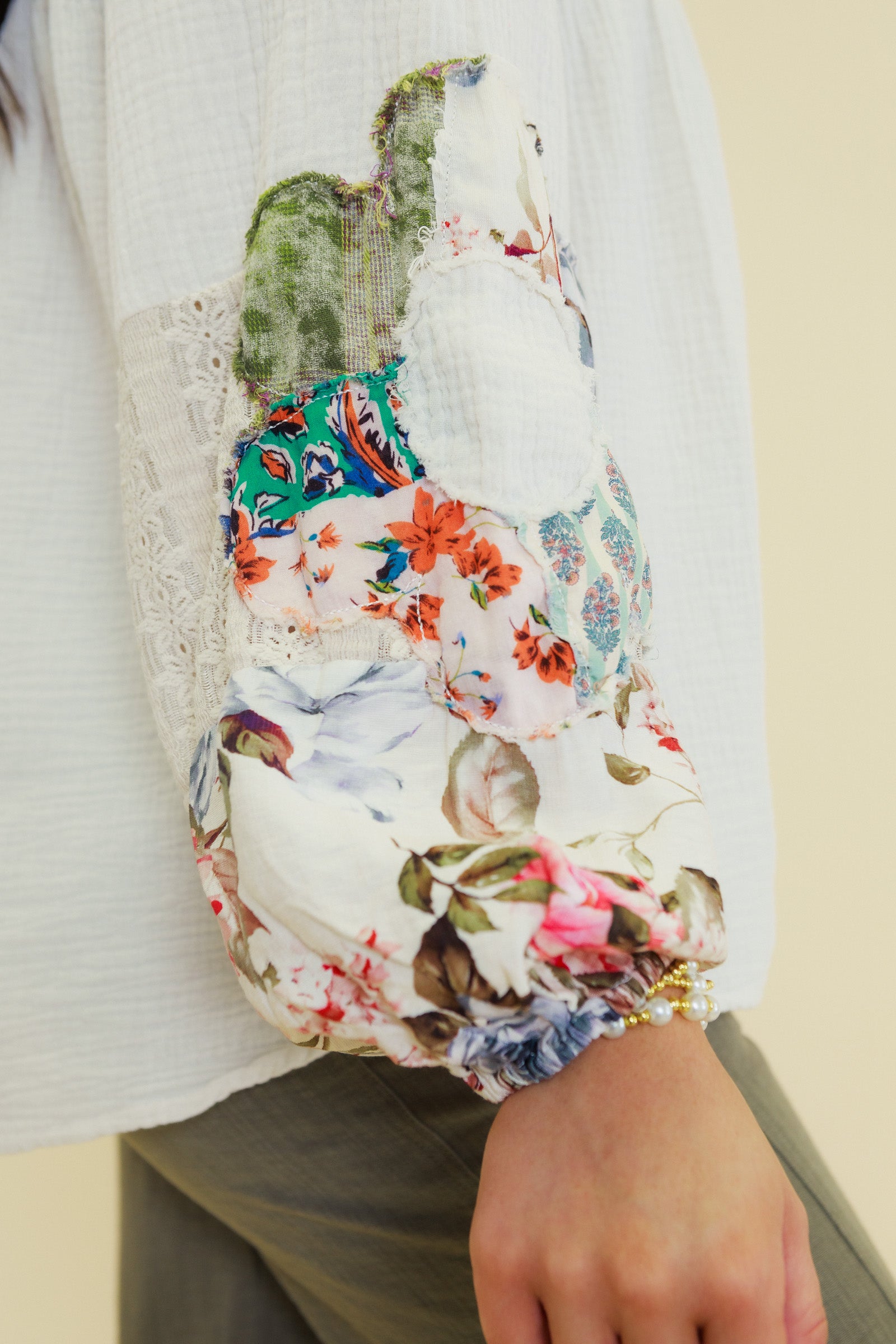 Patchwork Washed Cotton Gauze Tunic