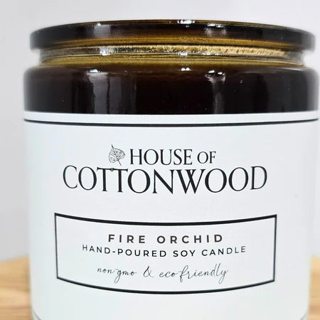 House of Cottonwood | Fire Orchid 8oz Hand Poured Soy Candle