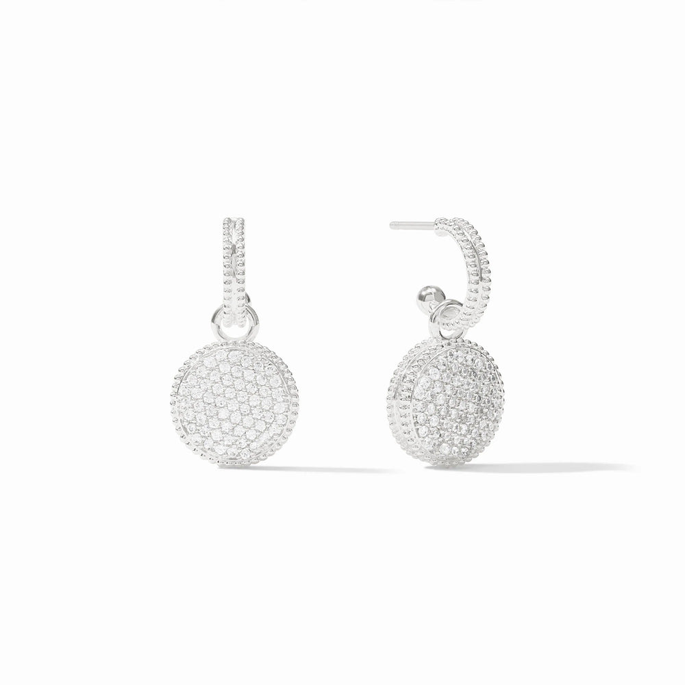 Julie Vos | Fleur-de-Lis Hoop & Charm Earring - Silver