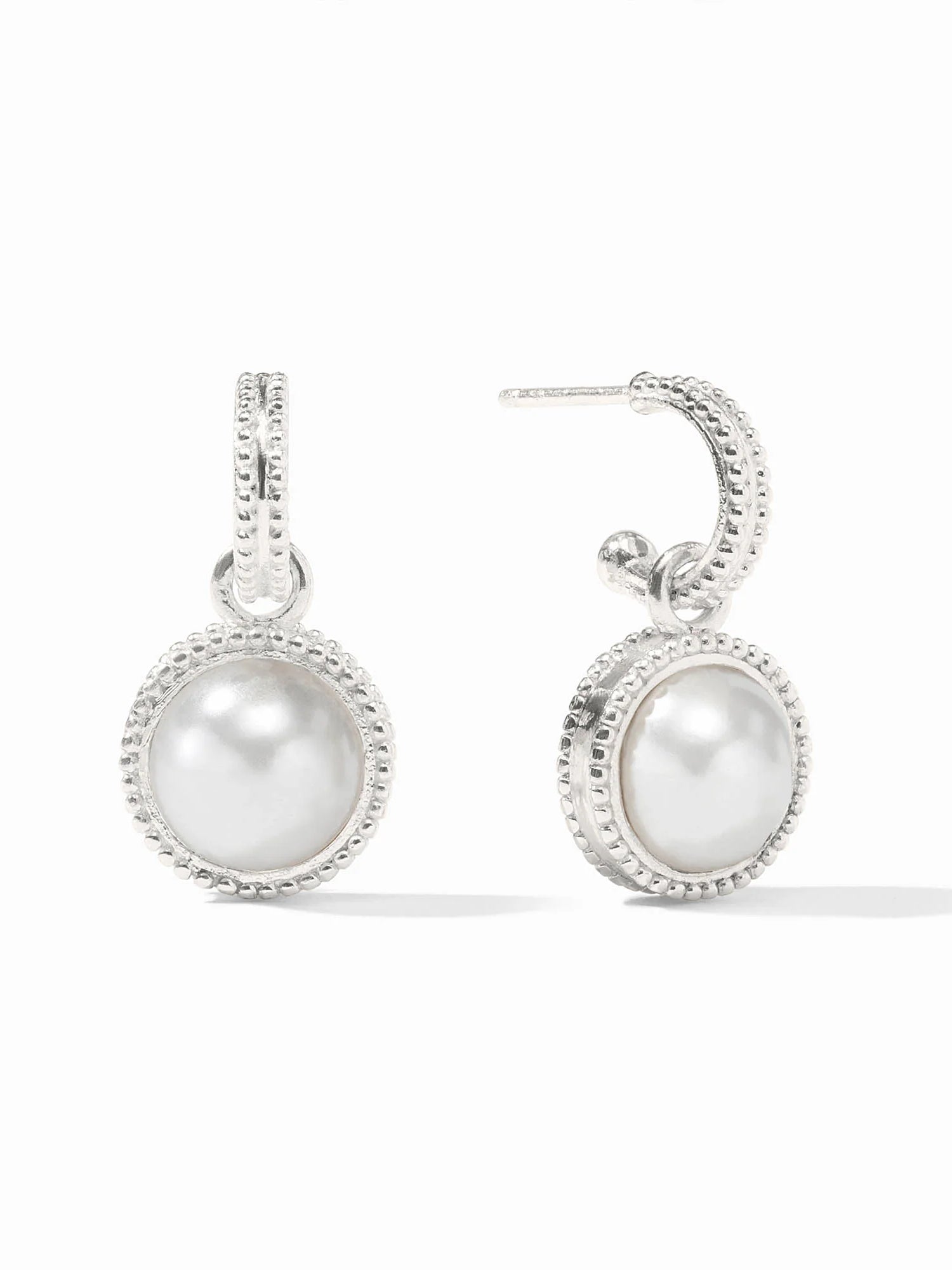 Julie Vos | Fleur-de-Lis Hoop & Charm Earring - Silver