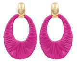 Gradual Oval Raffia Link Earrings