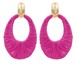 Gradual Oval Raffia Link Earrings