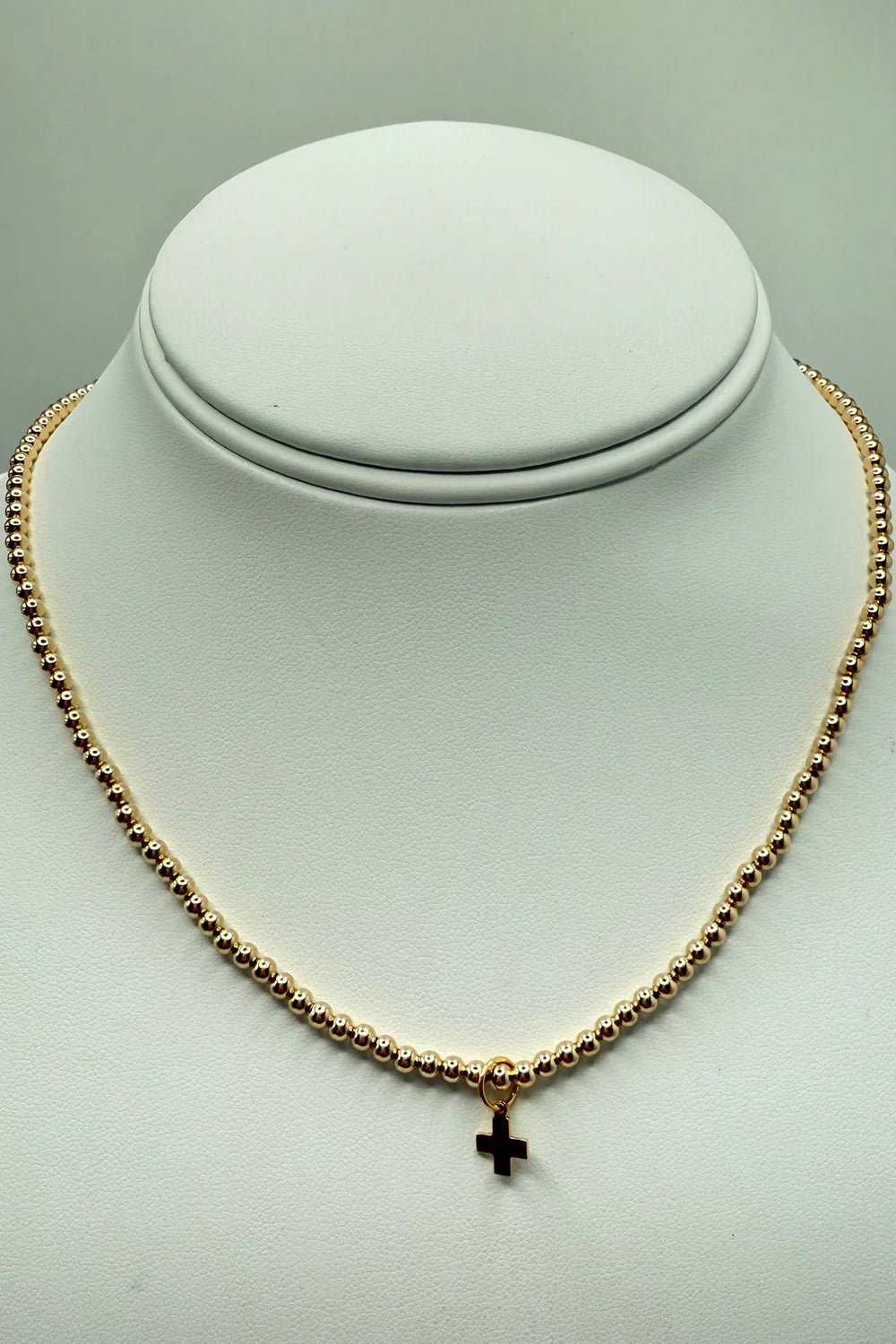 Enewton | 15" Choker Classic Gold 3mm Bead - Signature Cross Gold Charm