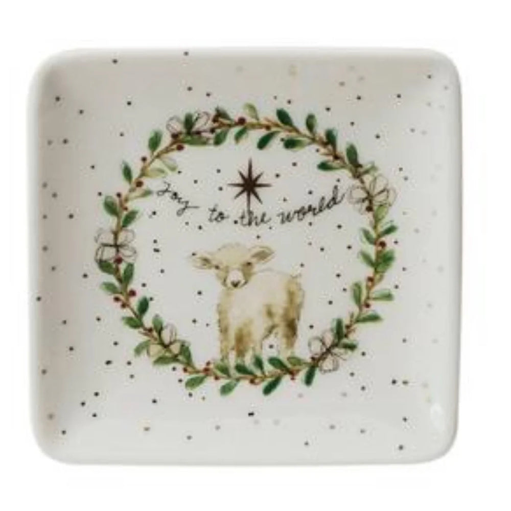 Stoneware Dish with Gold Electroplating Accents