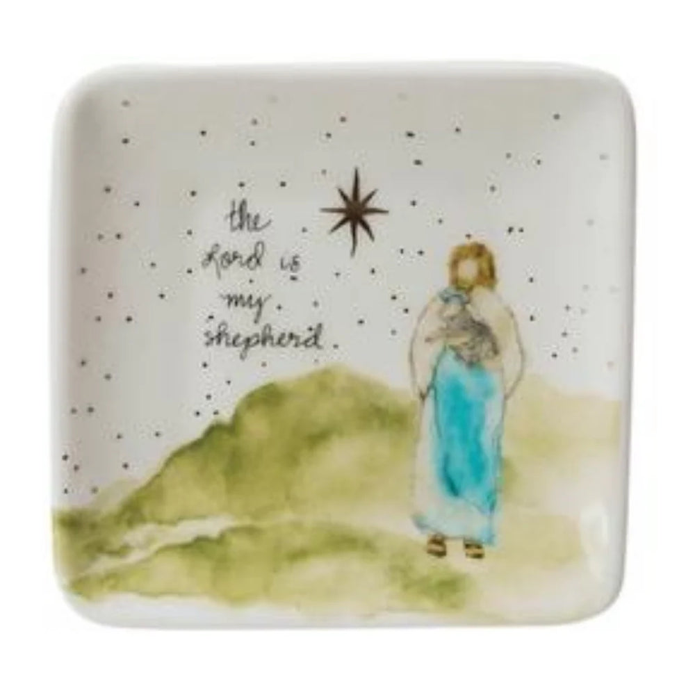 Stoneware Dish with Gold Electroplating Accents