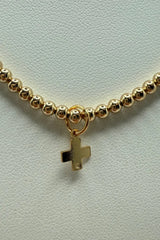 Enewton | 15" Choker Classic Gold 3mm Bead - Signature Cross Gold Charm